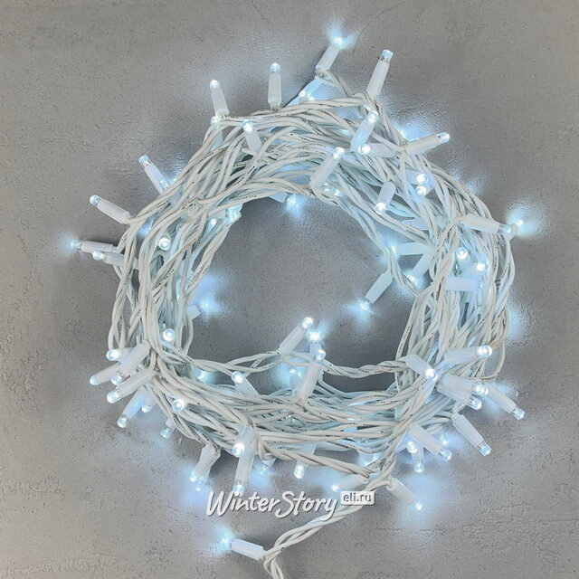Уличная гирлянда Legoled 100 холодных белых LED, 10 м, белый КАУЧУК, соединяемая, IP65 BEAUTY LED (Бьюти Лэд)