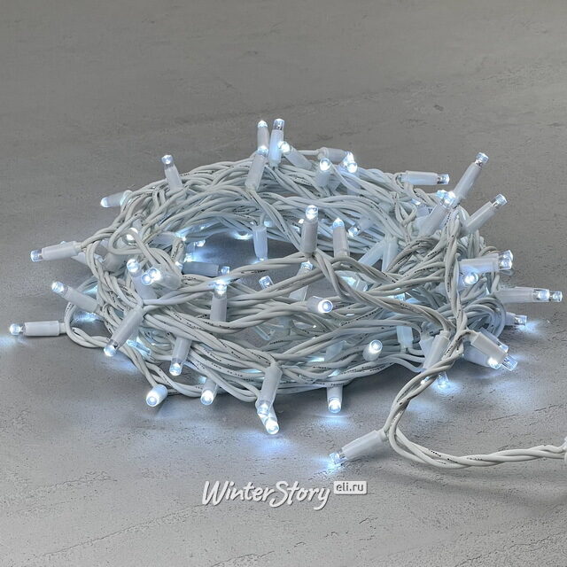 Уличная гирлянда Legoled 100 холодных белых LED, 10 м, белый КАУЧУК, соединяемая, IP65 BEAUTY LED (Бьюти Лэд)