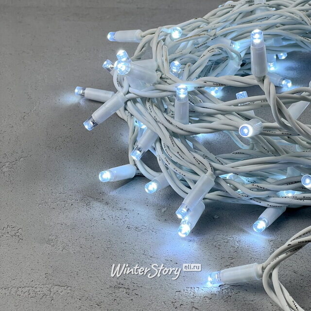 Уличная гирлянда Legoled 100 холодных белых LED, 10 м, белый КАУЧУК, соединяемая, IP65 BEAUTY LED (Бьюти Лэд)