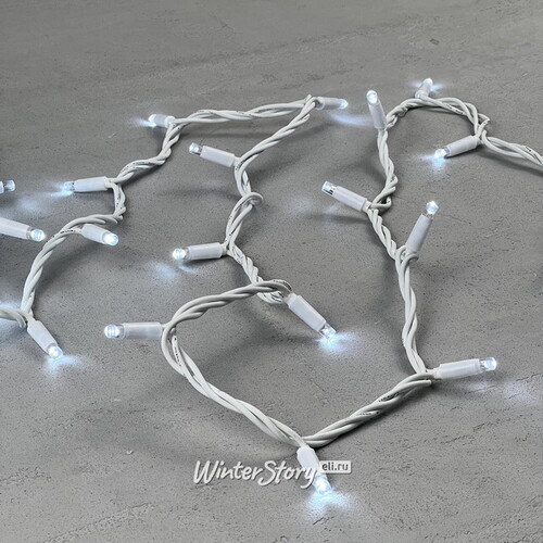 Гирлянда светодиодная Super Rubber 100 холодных белых LED, 10 м, белый каучук, соединяемая, IP44 Snowhouse