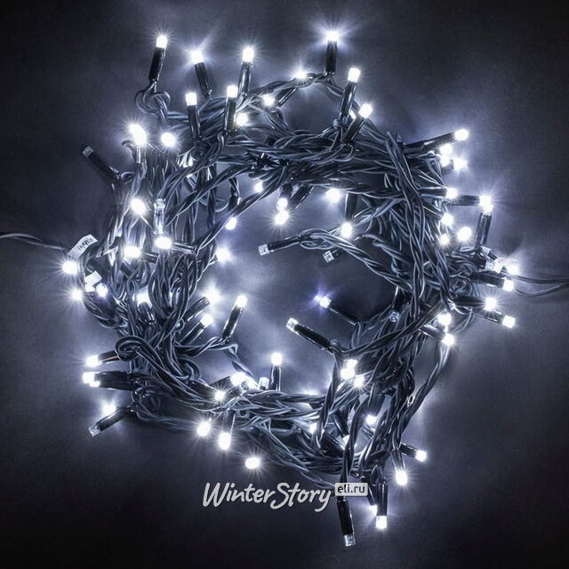 Уличная гирлянда Legoled 100 холодных белых LED, 100% мерцание, 10 м, черный КАУЧУК, соединяемая, IP65 BEAUTY LED