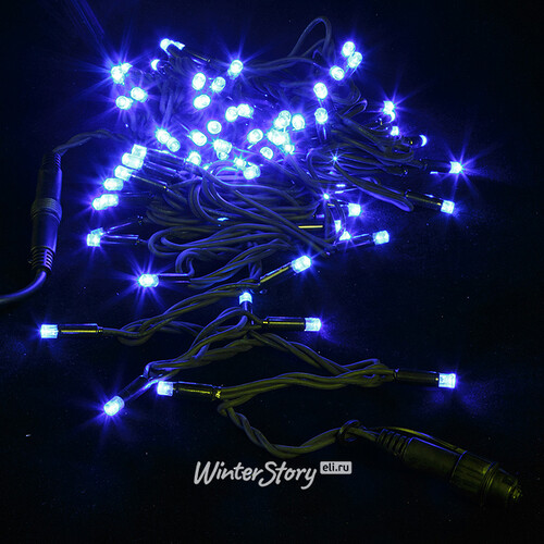 Уличная гирлянда Laitcom Legoled 100 синих LED ламп 10 м, черный КАУЧУК, соединяемая, IP44 BEAUTY LED
