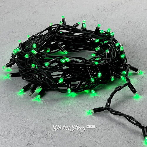 Уличная гирлянда Legoled 100 зеленых LED ламп 10 м, мерцание, черный КАУЧУК, соединяемая, IP44 BEAUTY LED