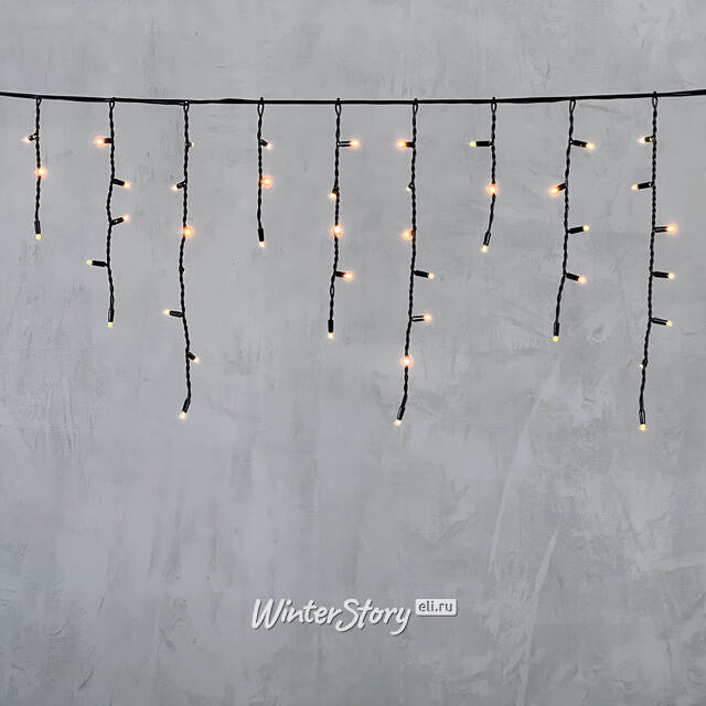 Светодиодная бахрома Legoled 3.1*0.5 м, 120 экстра теплых LED, черный КАУЧУК, соединяемая, IP54 BEAUTY LED (Бьюти Лэд)
