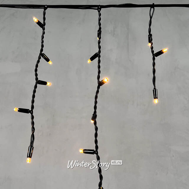 Светодиодная бахрома Legoled 3.1*0.5 м, 120 экстра теплых LED, черный КАУЧУК, соединяемая, IP54 BEAUTY LED (Бьюти Лэд)