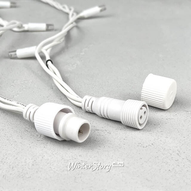 Светодиодная бахрома Legoled 3.1*0.5 м, 120 теплых белых LED, белый КАУЧУК, соединяемая, IP54 BEAUTY LED