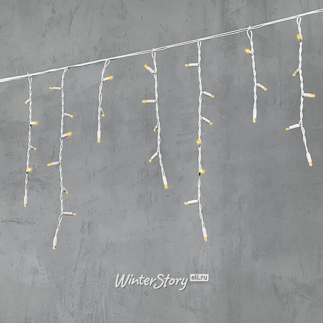 Светодиодная бахрома Legoled 3.1*0.5 м, 120 желтых LED, белый КАУЧУК, соединяемая, IP54 BEAUTY LED