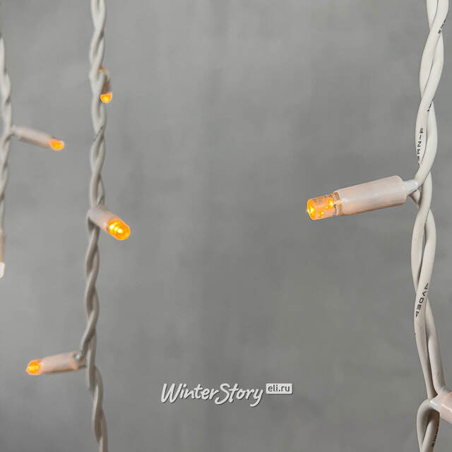 Светодиодная бахрома Legoled 3.1*0.5 м, 120 желтых LED, белый КАУЧУК, соединяемая, IP54 BEAUTY LED