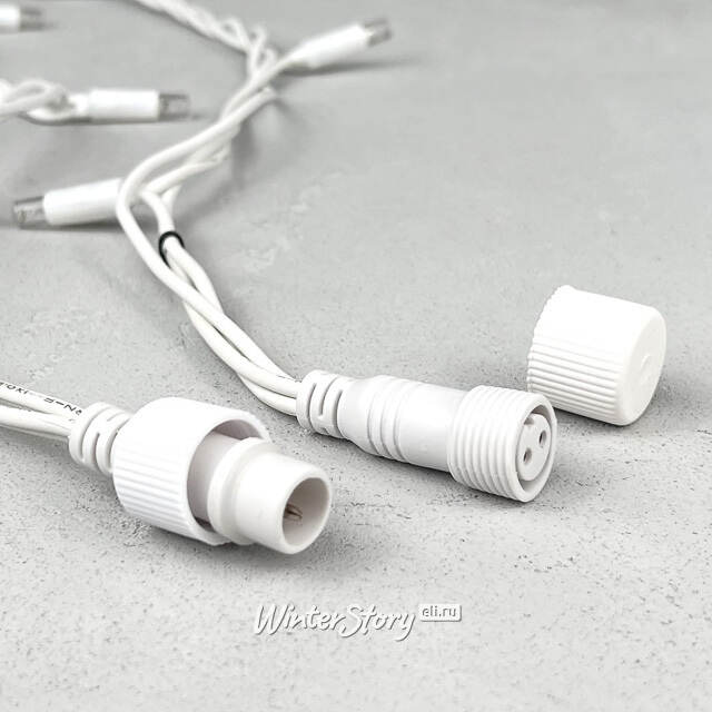 Светодиодная бахрома Legoled 3.1*0.5 м, 120 желтых LED, белый КАУЧУК, соединяемая, IP54 BEAUTY LED