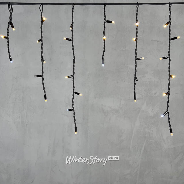 Светодиодная бахрома Legoled 3.1*0.5 м, 120 теплых белых LED, холодное мерцание, черный КАУЧУК, соединяемая, IP54 BEAUTY LED