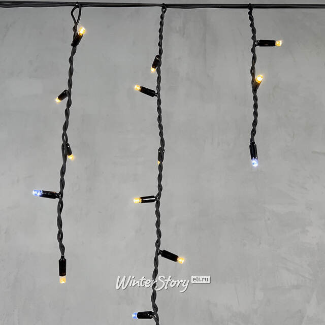 Светодиодная бахрома Legoled 3.1*0.5 м, 120 теплых белых LED, холодное мерцание, черный КАУЧУК, соединяемая, IP54 BEAUTY LED