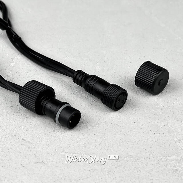 Светодиодная бахрома Legoled 3.1*0.5 м, 120 теплых белых LED, холодное мерцание, черный КАУЧУК, соединяемая, IP54 BEAUTY LED