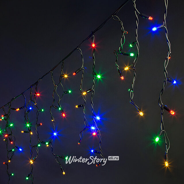 Светодиодная бахрома Legoled 3.1*0.9 м, 232 разноцветных LED, черный КАУЧУК, соединяемая, IP54 BEAUTY LED