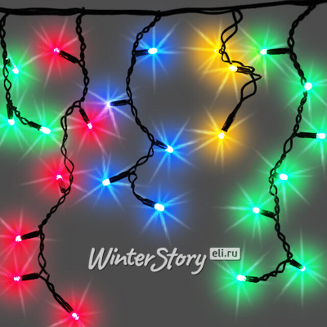 Светодиодная бахрома Legoled 3.1*0.9 м, 232 разноцветных LED, черный КАУЧУК, соединяемая, IP54 BEAUTY LED