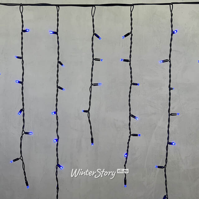 Светодиодная бахрома Legoled 3.2*0.9 м, 168 синих LED, черный КАУЧУК, соединяемая, IP54 BEAUTY LED