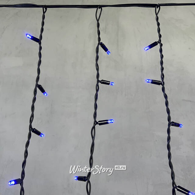 Светодиодная бахрома Legoled 3.2*0.9 м, 168 синих LED, черный КАУЧУК, соединяемая, IP54 BEAUTY LED