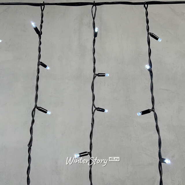 Светодиодная бахрома Legoled 3.2*0.9 м, 168 холодных белых LED, черный КАУЧУК, соединяемая, IP54 BEAUTY LED