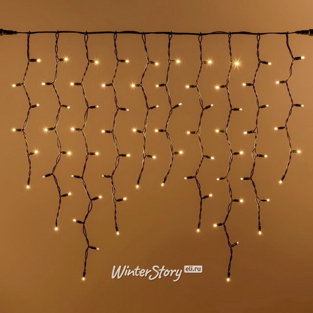 Светодиодная бахрома Legoled 3.2*0.9 м, 168 теплых белых LED, черный КАУЧУК, соединяемая, IP54 BEAUTY LED