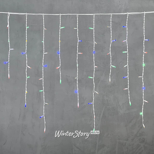 Светодиодная бахрома Legoled 3.2*0.9 м, 168 разноцветных LED, белый КАУЧУК, соединяемая, IP54 BEAUTY LED