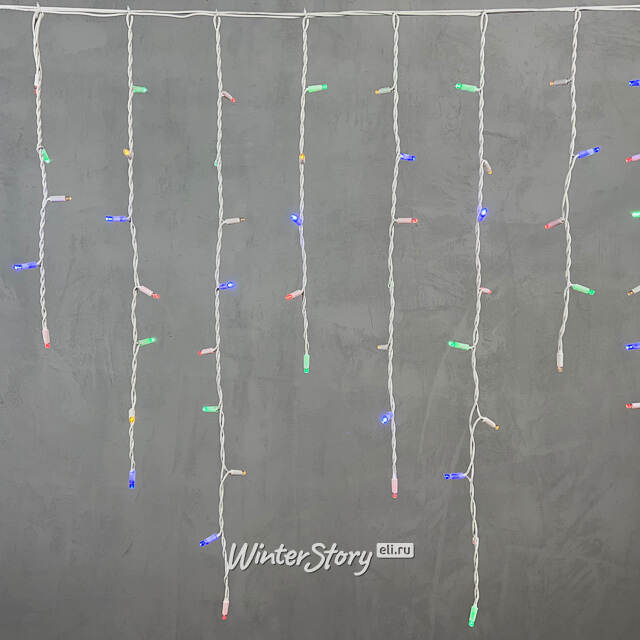 Светодиодная бахрома Legoled 3.2*0.9 м, 168 разноцветных LED, белый КАУЧУК, соединяемая, IP54 BEAUTY LED