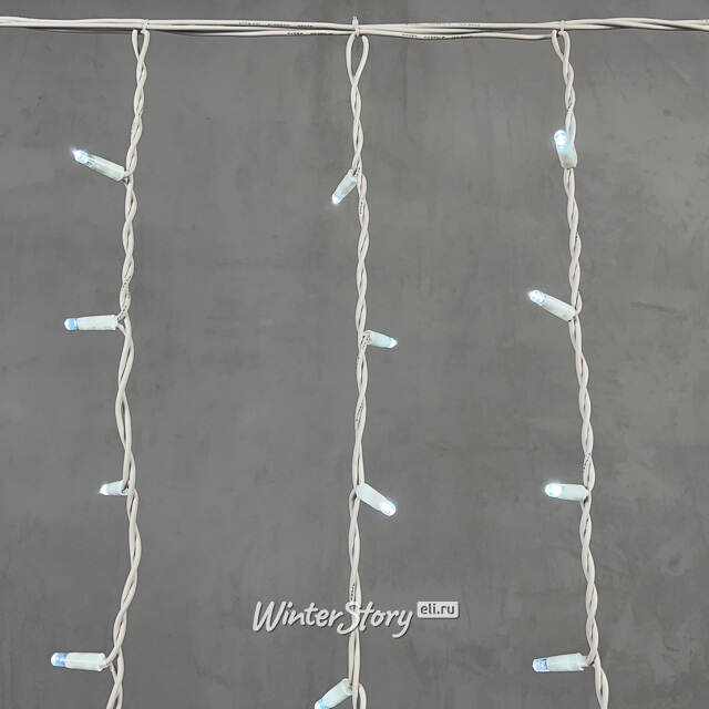 Светодиодная бахрома Legoled 3.2*0.9 м, 168 холодных белых LED, белый КАУЧУК, соединяемая, IP54 BEAUTY LED