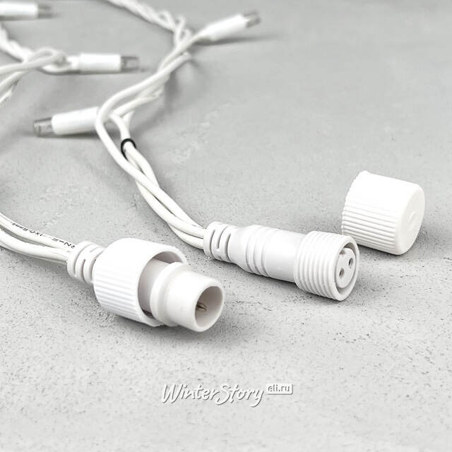 Светодиодная бахрома Legoled 3.2*0.9 м, 168 холодных белых LED, белый КАУЧУК, соединяемая, IP54 BEAUTY LED