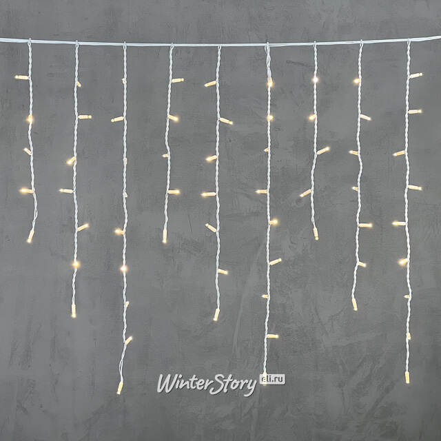 Светодиодная бахрома Legoled 3.2*0.9 м, 168 теплых белых LED, белый КАУЧУК, соединяемая, IP54 BEAUTY LED