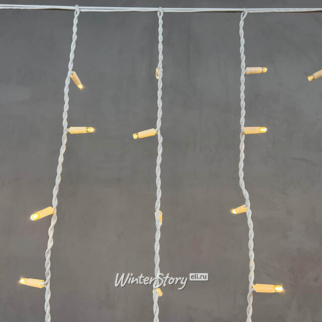 Светодиодная бахрома Legoled 3.2*0.9 м, 168 теплых белых LED, белый КАУЧУК, соединяемая, IP54 BEAUTY LED