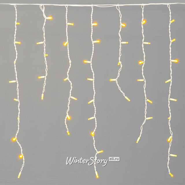 Светодиодная бахрома Legoled 3.2*0.9 м, 168 желтых LED, белый КАУЧУК, соединяемая, IP54 BEAUTY LED