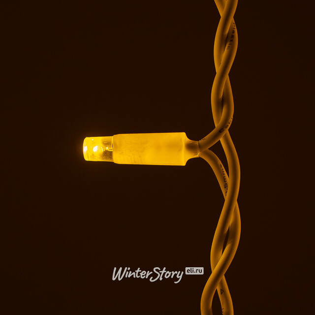 Светодиодная бахрома Legoled 3.2*0.9 м, 168 желтых LED, белый КАУЧУК, соединяемая, IP54 BEAUTY LED