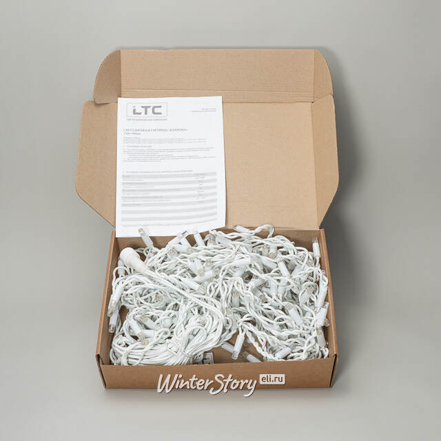 Светодиодная бахрома Legoled 3.2*0.9 м, 168 желтых LED, белый КАУЧУК, соединяемая, IP54 BEAUTY LED