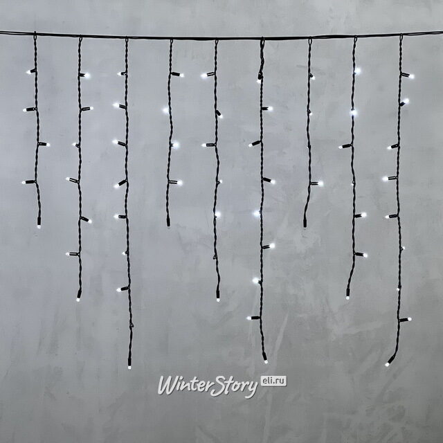 Светодиодная бахрома Legoled 3.2*0.9 м, 168 холодных LED, мерцание, черный КАУЧУК, соединяемая, IP65 BEAUTY LED