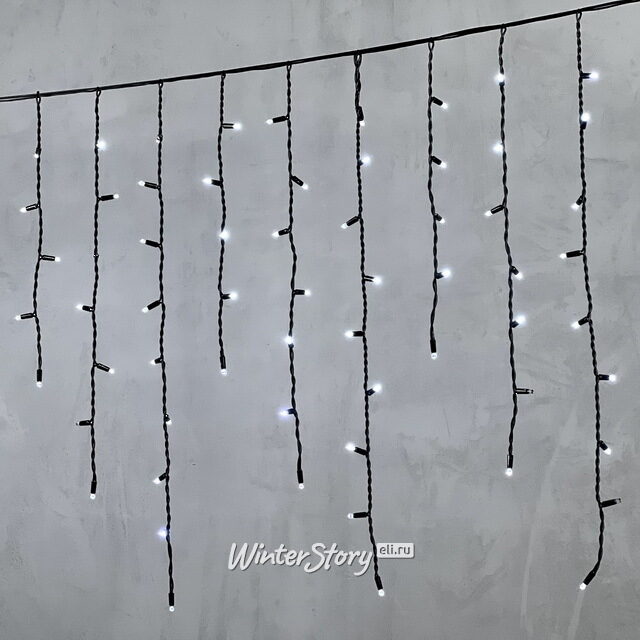 Светодиодная бахрома Legoled 3.2*0.9 м, 168 холодных LED, мерцание, черный КАУЧУК, соединяемая, IP65 BEAUTY LED