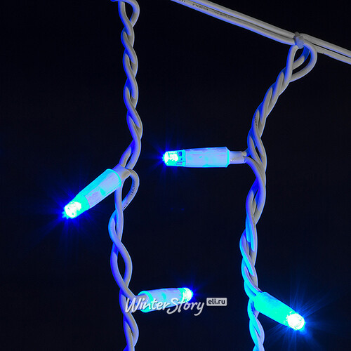 Светодиодная бахрома Legoled 3.1*0.9 м, 232 синих LED ламп, белый КАУЧУК, соединяемая, IP54 BEAUTY LED