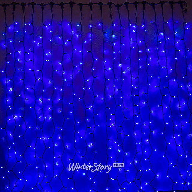 Светодиодный занавес Legoled 2*2 м, 400 синих LED ламп, черный КАУЧУК, соединяемый, IP54, уцененный BEAUTY LED