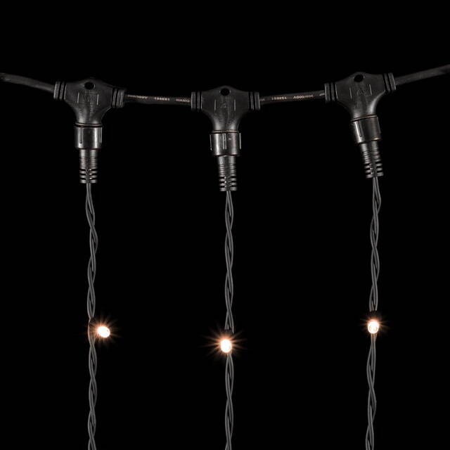 Светодиодный занавес Legoled 2*3 м, 600 теплых белых LED ламп, черный КАУЧУК, соединяемый, IP54 BEAUTY LED