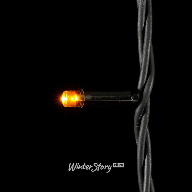 Уличная гирлянда 24V Legoled 72 желтых LED лампы, 10 м, черный КАУЧУК, соединяемая, IP54 BEAUTY LED