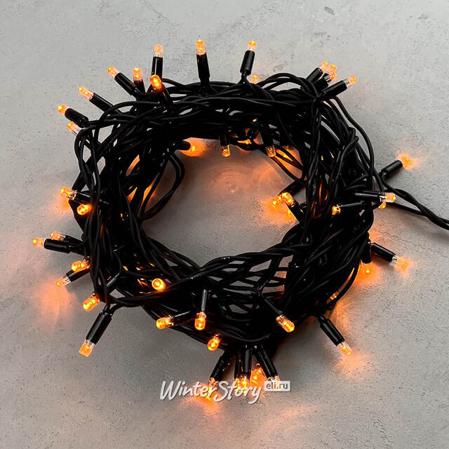 Уличная гирлянда 24V Legoled 72 желтых LED лампы, 10 м, черный КАУЧУК, соединяемая, IP54 BEAUTY LED