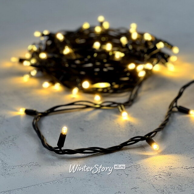 Уличная гирлянда Legoled 75 теплых белых LED ламп 10 м, черный КАУЧУК, соединяемая, IP44 BEAUTY LED