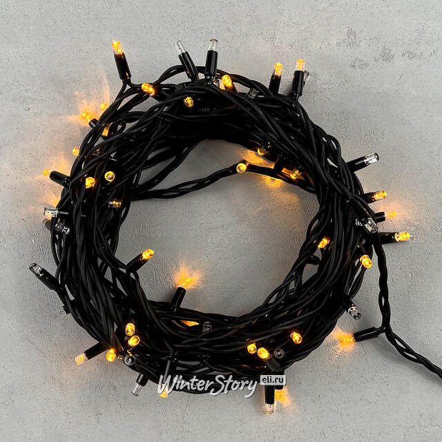 Уличная гирлянда Legoled 75 желтых LED ламп 10 м, мерцание 100%, черный КАУЧУК, соединяемая, IP44 BEAUTY LED