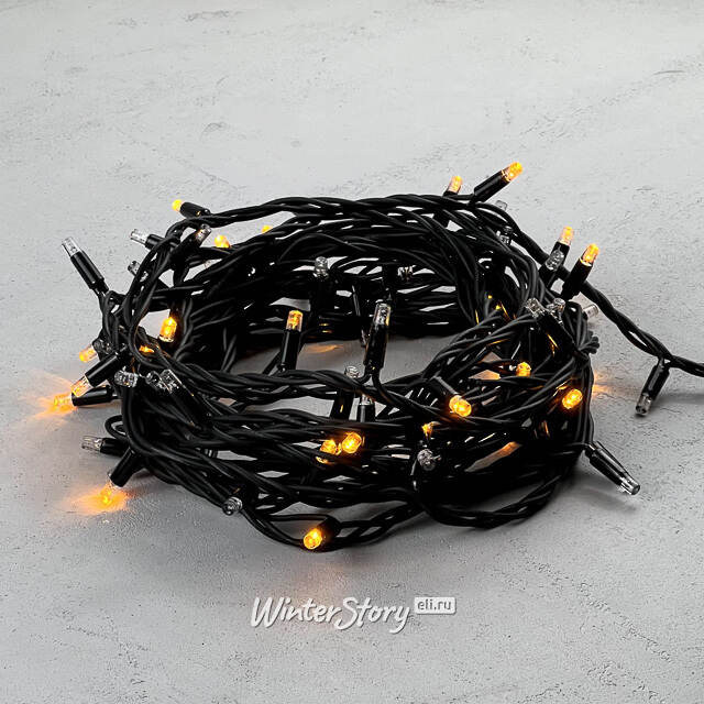 Уличная гирлянда Legoled 75 желтых LED ламп 10 м, мерцание 100%, черный КАУЧУК, соединяемая, IP44 BEAUTY LED