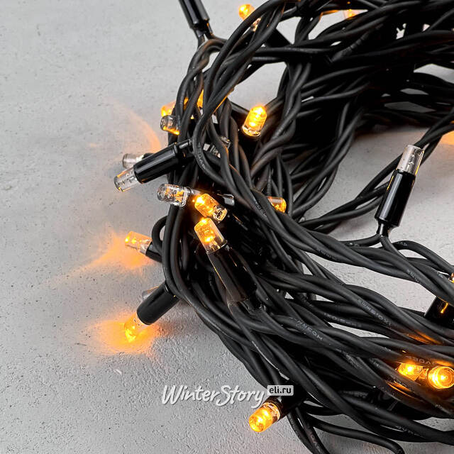 Уличная гирлянда Legoled 75 желтых LED ламп 10 м, мерцание 100%, черный КАУЧУК, соединяемая, IP44 BEAUTY LED