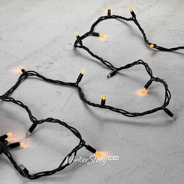 Уличная гирлянда Legoled 75 желтых LED ламп 10 м, мерцание 100%, черный КАУЧУК, соединяемая, IP44 BEAUTY LED
