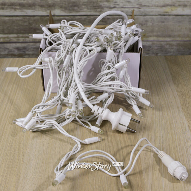 Уличная гирлянда Legoled 75 белых LED ламп 10 м, мерцание 100%, белый КАУЧУК, соединяемая, IP44 BEAUTY LED