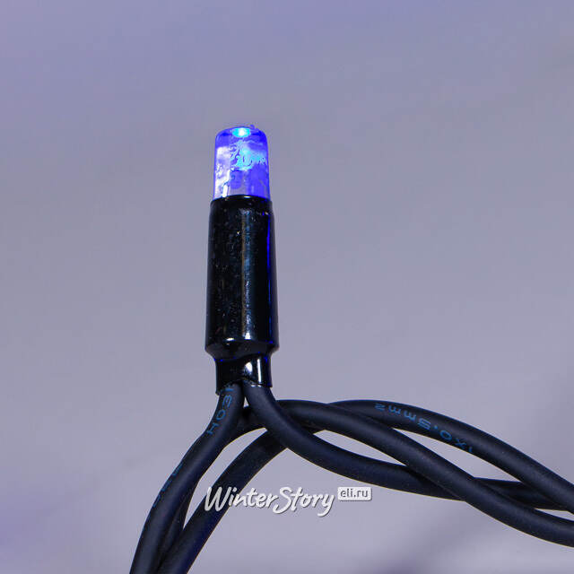 Уличная гирлянда Legoled 75 разноцветных LED ламп 10 м, с холодным белым мерцанием, черный КАУЧУК, соединяемая, IP44 BEAUTY LED (Бьюти Лэд)