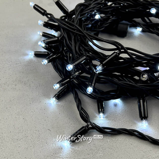 Уличная гирлянда Legoled 75 холодных белых LED ламп 10 м, с мерцанием, черный КАУЧУК, соединяемая, IP65 BEAUTY LED