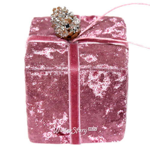 Елочное украшение Подарок Розмари 6 см розовый, подвеска Due Esse Christmas