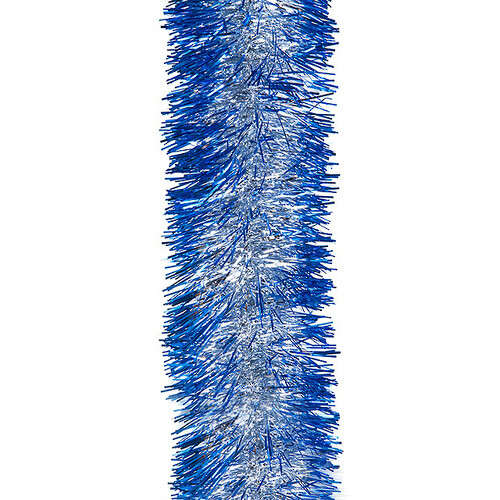 Мишура Праздничная двухцветная 2 м*95 мм серебряная с синим MOROZCO