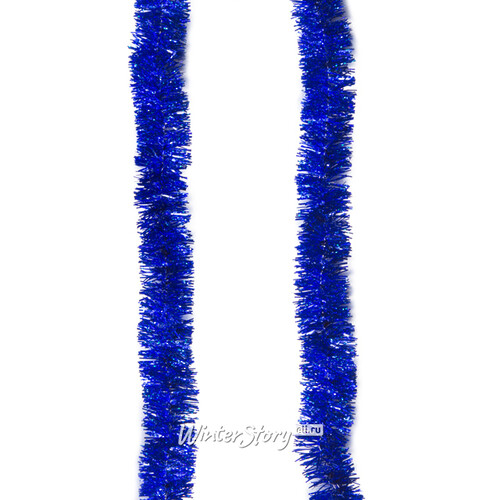 Мишура Праздничная 2 м*35 мм синяя голографическая MOROZCO
