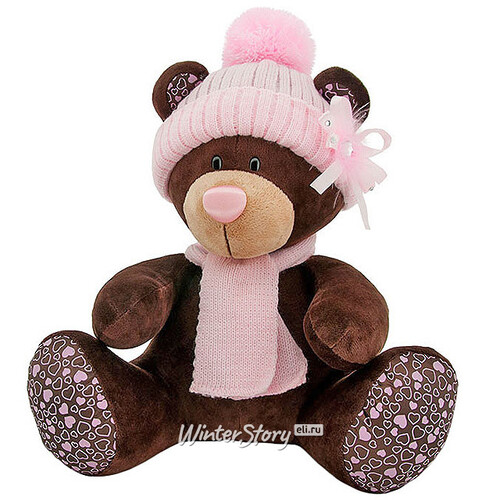 Мягкая игрушка Медведь Milk в розовой шапке 30 см, Orange Choco&Milk Orange Toys